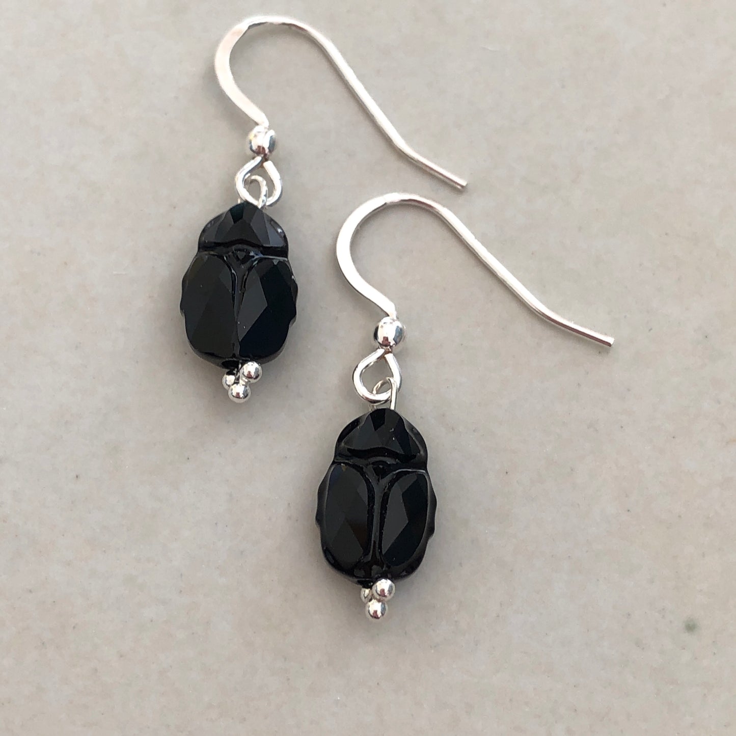 Swarovski Jet Black Scarab Earrings